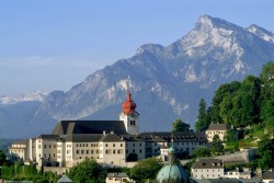 Salzburg panorama view Nonnberg